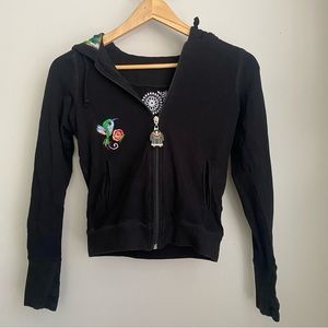 Girl Full zip Hooded jacket Embroidered Bird logo size 10